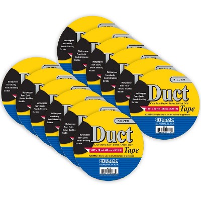 BAZIC Products® Silver Duct Tape, 1.88in x 10yd, Pack of 12