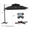 Crestlive Products 10FT Square Double Top Cantilever Umbrella UV30+ Outdoor 360 Degree Rotation Offset Umbrella 6 Heights Adjustable Umbrella - 3 of 4