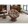 Brown Oversized swivel armchair, 360 degree swivel bucket chair, suitable for living room and bedroom - 4 of 4