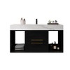 39.4" Wall-Mounted Bathroom Vanity with Sintered Stone Countertop, 2 Drawers & Open Shelves, Metal Handles (Faucet Not Included) - 4 of 4