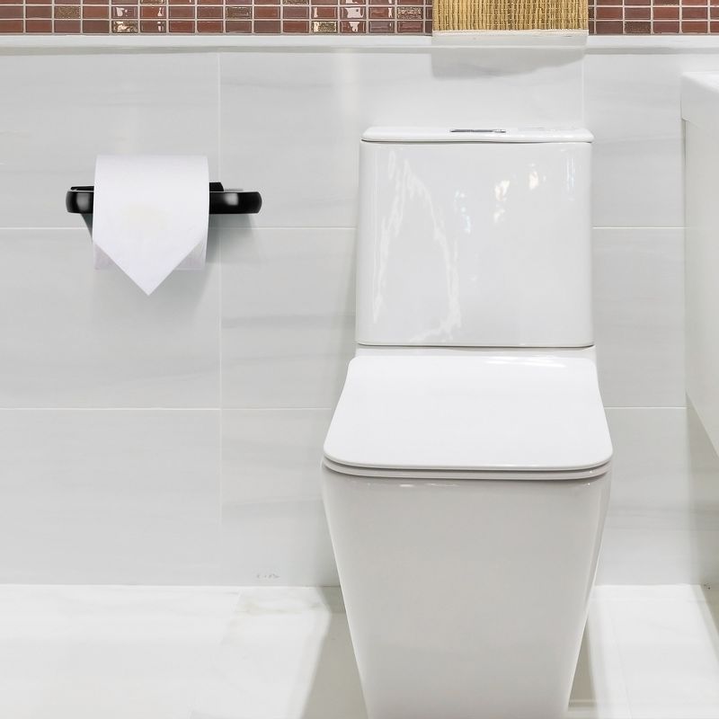 Unique Bargains Bathroom Aluminum Alloy Matte Fixed Toilet Paper Holders Black 1 Pc, 2 of 9