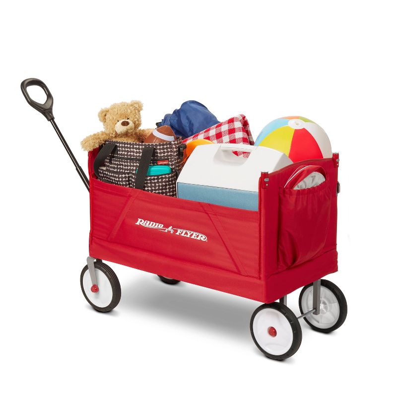 Radio Flyer 3 in 1 EZ Fold Wagon with Canopy - Red, 6 of 15