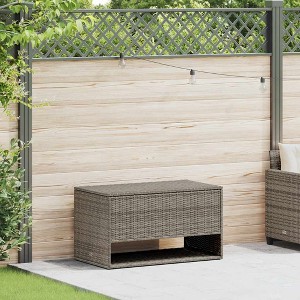 Cushion Box Grey PE rattan, powder-coated steel, polyester - 1 of 4