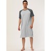 Lars Amadeus Men's Comfy Lounge Soft Loose Short Sleeves Sleep Nightgown - 3 of 4