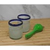 Dos Sueños Mexican Hand Blown Tumblers - Blue Rim - 10oz - Set of 2 - 3 of 4
