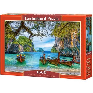 1500 Piece Jigsaw Puzzle, Beautiful Bay in Thailand, Asia, Island, Fishing boat, Ocean puzzle, Adult Puzzles, Castorland C-151936-2 - 1 of 4