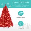 Best Choice Products Pre-Lit Red Christmas Tree, Artificial Full Holiday Decoration w/ Incandescent Lights - 3 of 4