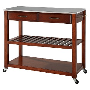 Stainless Steel Top Kitchen Cart/Island with Optional Stool Storage - Crosley - 1 of 4