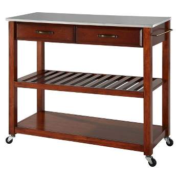 Stainless Steel Top Kitchen Cart/Island with Optional Stool Storage - Crosley