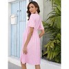 Clearlove Maternity Dress Floral Print V-Neck Midi A-Line Shirred Short Sleeves Ruffled Flowy Summer Boho Baby Shower Photoshoot - 3 of 4