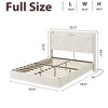 Floating Bed Frame, Suspended Bed with RGB LED Lights and Charging Station, Upholstered Bed Frame with Storage Headboard and Button Tufted - 2 of 4
