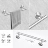 Itopfox 8 Piece Bathroom Accessories Kit Brushed Nickel 24 inch Towel Bar Towel Ring Toilet Paper Holder Robe Hook SUS304 Set - 2 of 4
