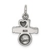 Black Bow Jewelry Sterling Silver Antiqued I Heart Soccer Script Charm - 3 of 4