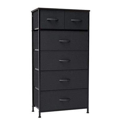 Crestlive Products 6-drawer Vertical Dresser Storage Tower with Sturdy Steel Frame, Wood Top, Easy Pull Fabric Bins