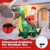 Resenkos 6.7-Ft Christmas Inflatable Santa Riding Dinosaur with LED Lights - Multi-Color Green - 3 of 4