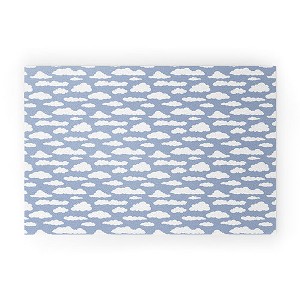 retrografika Sunny Summer Sky White Cartoon 30" x 20" Welcome Mat - Society6 - 1 of 3