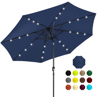 Best Choice S 10ft Solar Led, Navy Patio Umbrella With Lights