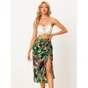 INSPIRE CHIC Women's Summer Beach Flowy Ruched Front Tropical Floral Midi Skirt - 2 of 4