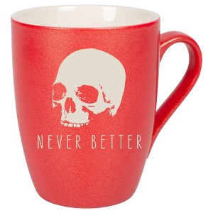 100 North Skull 10 Ounce Crimson Red Metallic Finish, Comfortably Fits Your Hands, New Bone China Coffee Tea Cup Mug, Never Better - 1 of 1