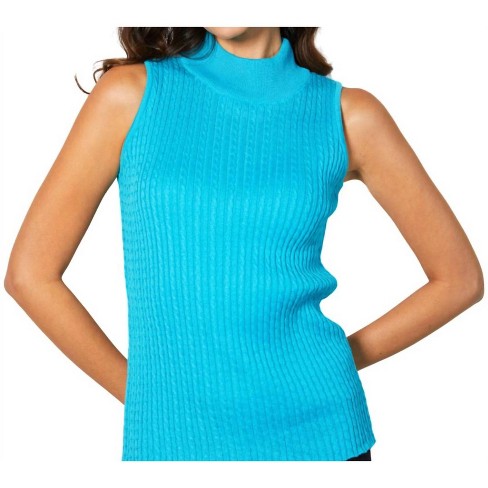 Women's Sleeveless Braided Mock Neck Top - french kyss - image 1 of 2