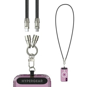 HyperGear® TECHcessories 2-in-1 Universal Crossbody Phone Strap with USB-C® Charging Cable, Black - 1 of 4