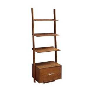 Breighton Home Harper Ladder Bookshelf with Integrated File Drawer - 1 of 4