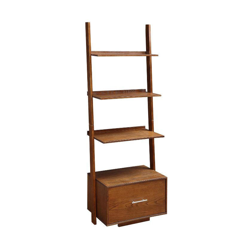 Breighton Home Harper Ladder Bookshelf with Integrated File Drawer, 1 of 12