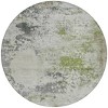HomeRoots 8' Linen Fern Green And Beige Round Abstract Washable Indoor Outdoor Area Rug - 4 of 4