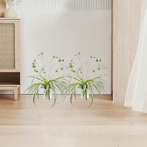 2pcs Artificial Hanging Plants With Pot,PE Plastic Faux Chlorophytum Comosum Hanging Plant Decor For Outdoor Indoor Home Garden Office - 1 of 4
