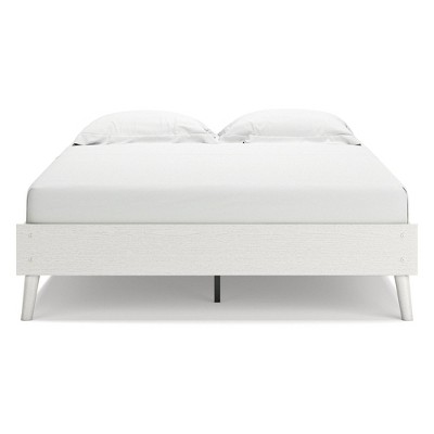 Aprilyn White Queen Platform Bed with Sleek Storage Drawer