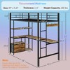 Twin Size Loft Bed with Desk, LED Lights, Charging Station, Twin Metal Loft Bed Frame with Storage - 3 of 4