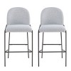 29" Bar Stools Set of 2 with Upholstered Seat & Antique Bronze Metal Frame for Kitchen Island Dining Room-Baofuwish - 3 of 4