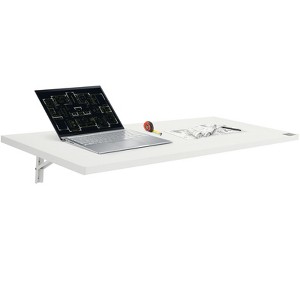 VEVOR Wall Mounted Folding Table, 47.24" x 19.69" Wall Mount Drop Leaf Table, Floating Desk with Iron Bracket, Fold Down Desk - 1 of 4