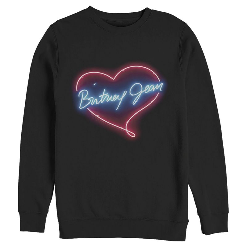 Men's Britney Spears Jean Neon Heart Sweatshirt, 1 of 5