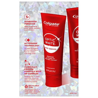 Colgate Optic White Pro Series Express White Teeth Whitening Toothpaste with 5% Hydrogen Peroxide - 3oz/2pk