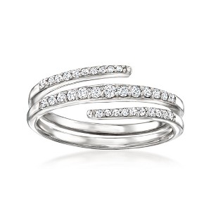 Ross-Simons 0.33 ct. t.w. Diamond Wrap Ring in Sterling Silver - 1 of 4