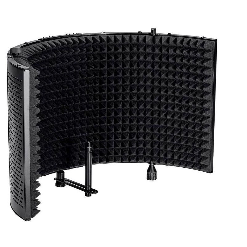 Monoprice Microphone Isolation Shield - Black - Foldable with 3/8in Mic Threaded Mount, High Density Absorbing Foam Front and Vented Metal Back Plate, 1 of 9