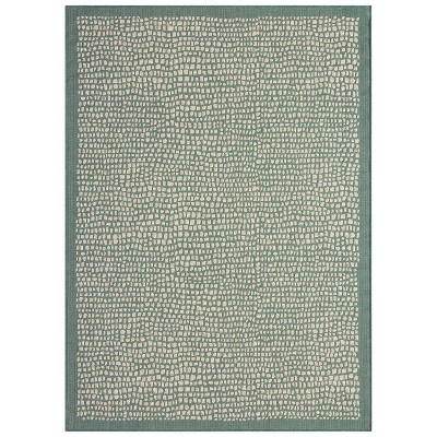 Green and Beige 5' x 7' Synthetic Indoor/Outdoor Rug