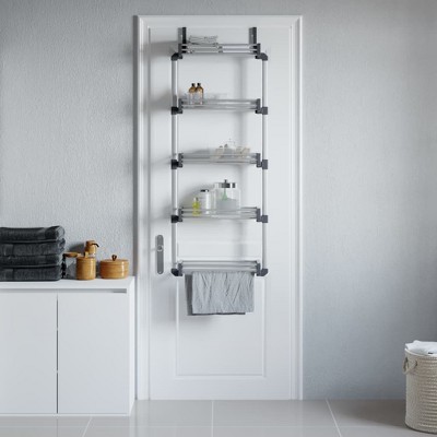 VidaXL Door Organizer with 5 Shelves 20.5 in.x7.9 in.x53.1 in. Aluminum