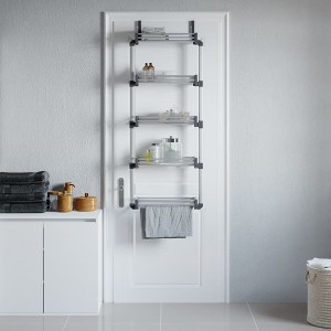 VidaXL Door Organizer with 5 Shelves 20.5 in.x7.9 in.x53.1 in. Aluminum - 1 of 4