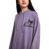 Kuromi & Baku Women's Purple Mineral Wash Long Sleeve Fleece Hooded Sweatshirt - 2 of 4