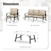 Captiva Designs 4 PCS Metal Patio Furniture Conversation Set with Coffee Table for Garden Porch Backyard - 2 of 4