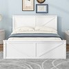 Queen Size Wooden Platform Bed with Four Storage Drawers and Support Legs - 3 of 4