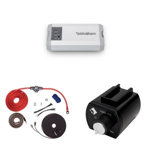 Rockford Fosgate TM1000X5AD 5 Channel Marine Amplifier with RFK4I Power Interconnect Amp Kit and PLC2 Remote Punch Level Control - 1 of 4