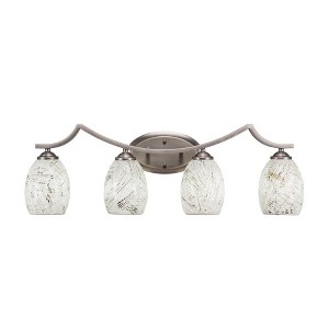 Toltec Lighting Zilo 4 - Light Vanity in  Graphite with 5" Natural Fusion Shade - 1 of 1