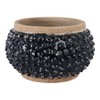 Textured Flower Pots and Planters for Home Decor -Indoor and Outdoor Display - Unique Design That Enhances House, Garden, and Patio - 7" Black & Brown - 3 of 4