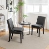 Set of 2 Dining Chairs, Upholstered Kitchen Chairs With Solid Wood Legs,Armless Dining Chairs,Indoor Furniture-Cuddlewood - 3 of 4