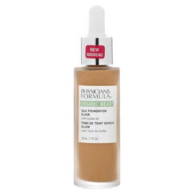 Physicians Formula Organic Wear All Natural Liquid Foundation Elixir Tan, Full Coverage | Dermatologist Tested, Clinicially Tested
