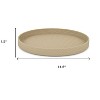 HomeRoots 15" Taupe Faux Wicker Round Serving Tray - 3 of 4