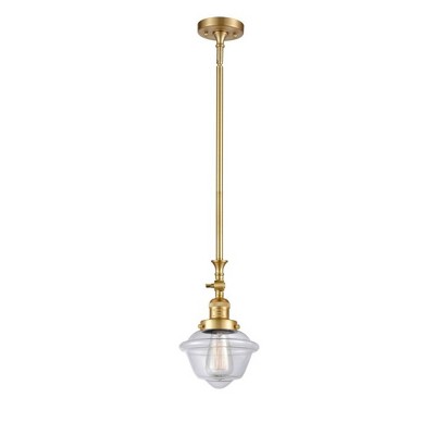Oxford - 1 Light Stem Hung Tiltable Mini Pendant In Traditional Style-12 Inches Tall and 7.5 Inches Wide
